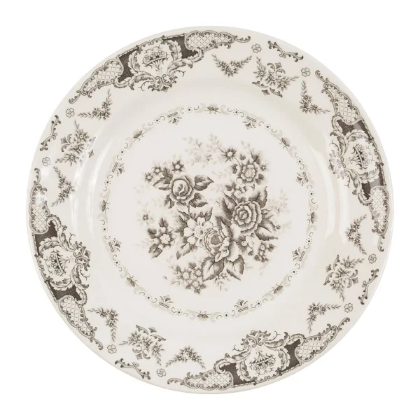 Comptoir De Famille Assiette Plate En Faïence Gris D26cm – Clothilde 1