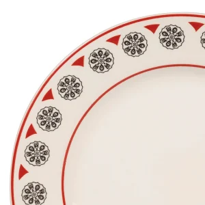 Neuve avec étiquette Comptoir De Famille Assiette Plate En Faïence Gris Et Rouge D27cm – Rosette 6