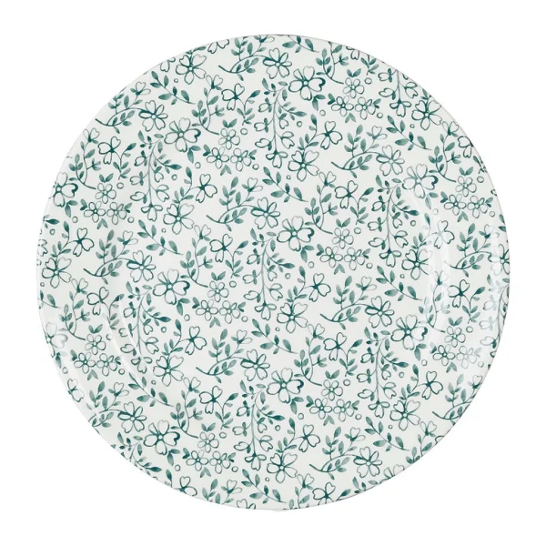 Comptoir De Famille Assiette Plate En Faïence Vert D26cm – P’tites Fleurs mode pas cher 1