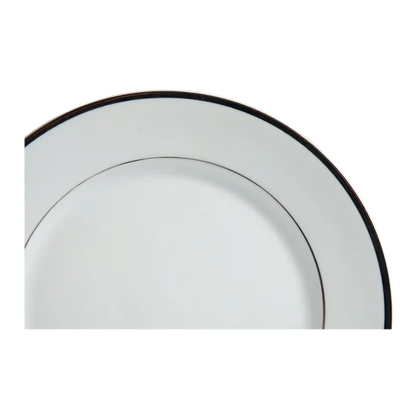 à prix promos Côté Table Assiette Plate En Porcelaine Blanc Et Platine D27cm -ginger 4