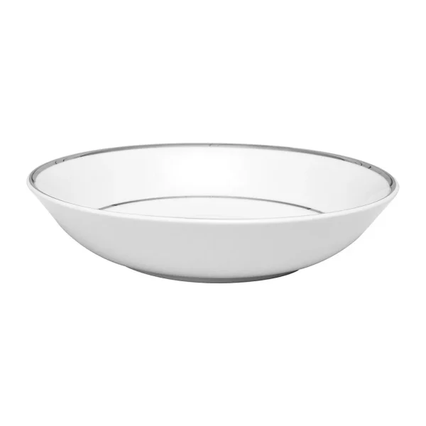 Côté Table Assiette Creuse En Porcelaine Blanc Et Platine D23cm – Ginger grossiste 1