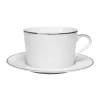 magasins pas chers Côté Table Tasse Et Sous-tasse En Porcelaine Blanc Et Platine – Ginger 11