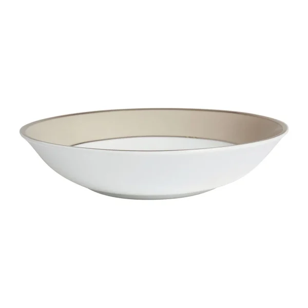 Côté Table Assiette Creuse En Porcelaine Perle Et Platine D23cm – Ginger 1