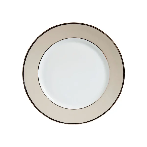 Côté Table Assiette à Dessert En Porcelaine Perle Et Platine D20cm – Ginger nouveau produit 1