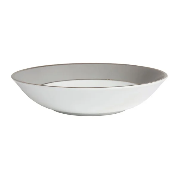 Côté Table Assiette Creuse En Porcelaine Gris Et Platine D23cm – Ginger 1