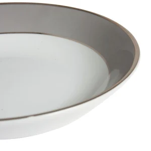 Côté Table Assiette Creuse En Porcelaine Gris Et Platine D23cm – Ginger 9