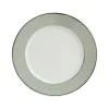 Côté Table Assiette Plate En Porcelaine Vert D’eau Et Platine D27cm – Ginger 23