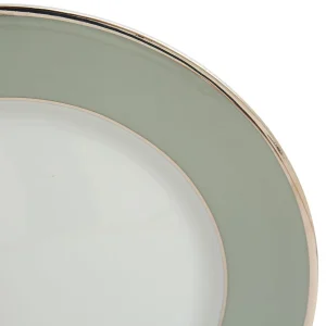 livraison la plus rapide Côté Table Assiette Plate En Porcelaine Vert D’eau Et Platine D27cm – Ginger 9