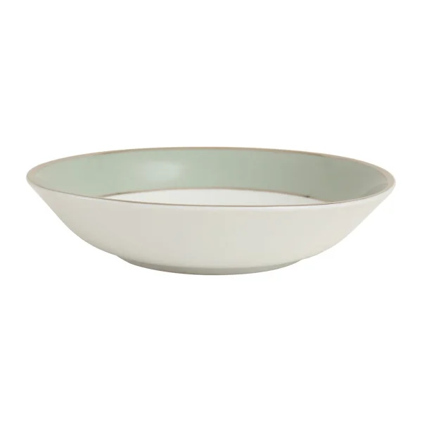 Livraison rapide Côté Table Assiette Creuse En Porcelaine Vert D’eau Et Platine D23cm – Ginger 1