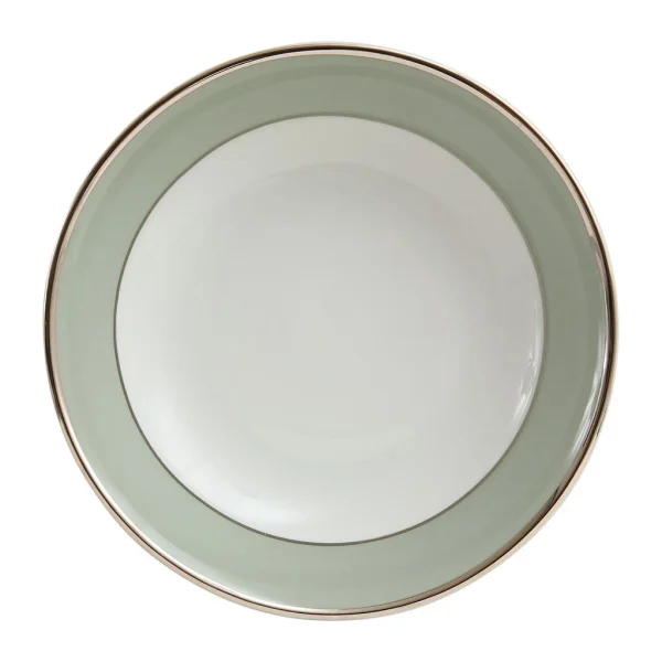 Livraison rapide Côté Table Assiette Creuse En Porcelaine Vert D’eau Et Platine D23cm – Ginger 4