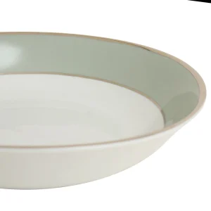 Livraison rapide Côté Table Assiette Creuse En Porcelaine Vert D’eau Et Platine D23cm – Ginger 12