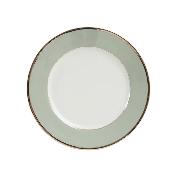 Côté Table Assiette à Dessert En Porcelaine Vert D’eau Et Platine D20cm -ginger en vente 1