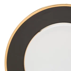 Côté Table Assiette Plate En Porcelaine Noir Et Doré D27cm – Ginger 10