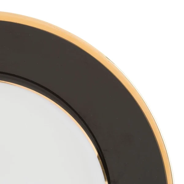 Côté Table Assiette Plate En Porcelaine Noir Et Doré D27cm – Ginger 5