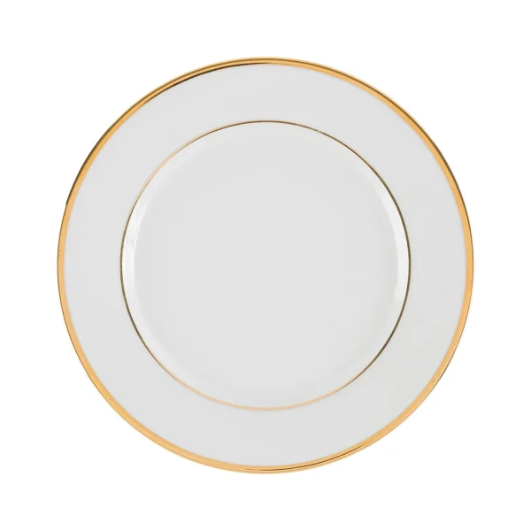 Côté Table Assiette Plate En Porcelaine Blanc Et Doré D27cm – Ginger 1