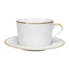 Côté Table Tasse Et Sous-tasse En Porcelaine Blanc Et Doré – Ginger Meilleur Prix Garanti 10