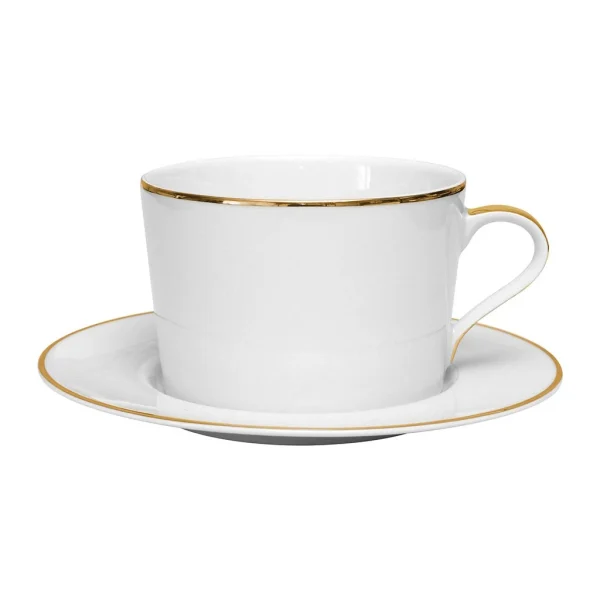 ultratendance Côté Table Tasse Et Sous-tasse En Porcelaine Blanc Et Doré – Ginger 1