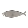 Côté Table Plat Poisson Ocean Gris Argente 59x17cm En Aluminium Et Nickel 13