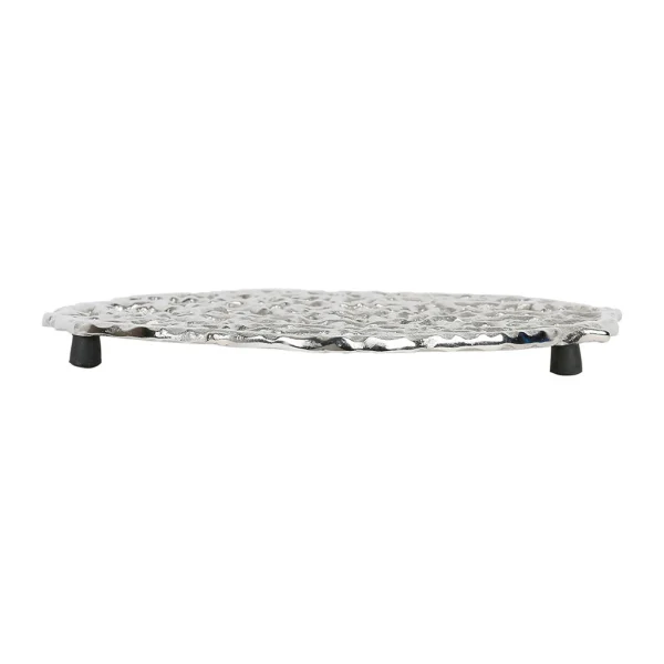 Côté Table Dessous Plat Coral Gris Argente En Aluminium 1