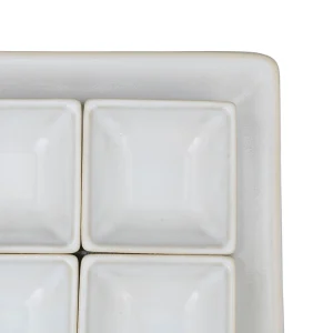 Côté Table Lot De 4 Coupelles Avec Plat En Grès Réactif Blanc – Flore guranteed de qualité 15