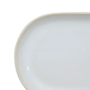 Côté Table Plat Ovale En Grès Réactif Blanc – Flore 9