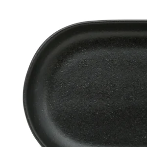 à prix imbattables Côté Table Plat Ovale En Grès Noir Mat – Flore 9