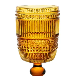 design à la mode Côté Table Verre à Pied En Verre Ambre 30cl – Strie 10