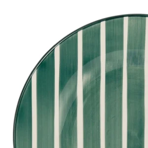 Côté Table Assiette Plate Rayée Sauge D28cm En Faience – Campagne meilleur cadeau 9