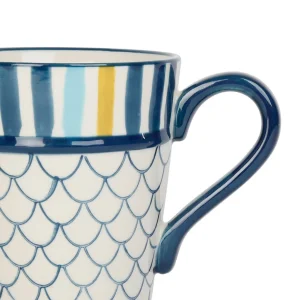 Retour Facile et Gratuit Jardin D’Ulysse Lot De 2 Mugs En Grès Bleu Marine – Un été à La Mer 6