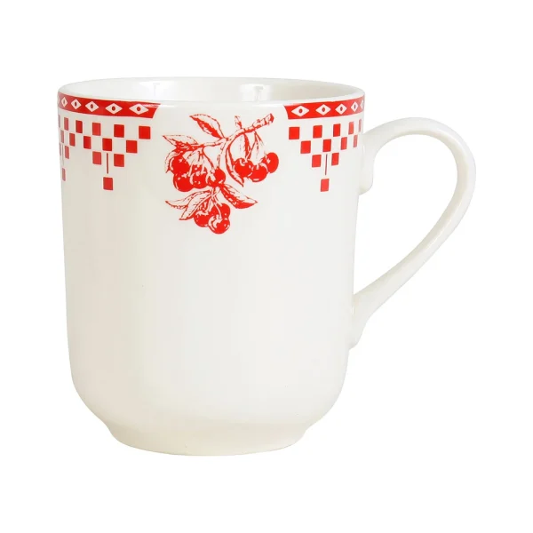 soldes en ligne Comptoir De Famille Tasse Haute En Faïence Damier Rouge – Campagne 1