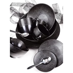 Table Passion Assiette Calotte En Grès Noir D19cm – Vesuvio boutiqued pas cher 15