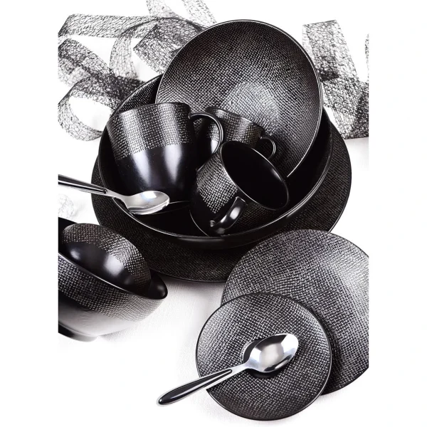 Table Passion Assiette à Dessert En Grès Noir D20.5cm – Vesuvio prix le plus bas 7