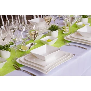 magasin en ligne Table Passion Assiette Plate 25.5×25.5cm Melody Blanc 10