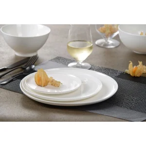 vente pas cher Table Passion Assiette à Dessert En Porcelaine Blanc D21.5cm – Selena 6