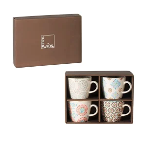 Table Passion Lot De 4 Tasses En Grès Multicolore – Boheme achat pas cher 6