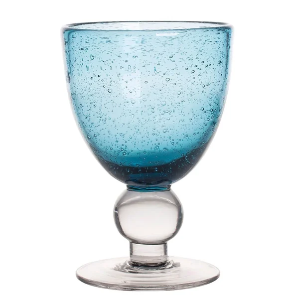 Table Passion Verre à Pied 28cl Artisan Bullé Bleu 1