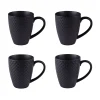 soldes pas cher Table Passion Lot De 4 Mugs En Porcelaine Noir Mat 11