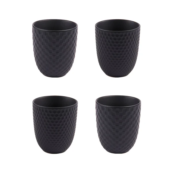 Table Passion Lot De 4 Gobelets En Porcelaine Noir Mat 1