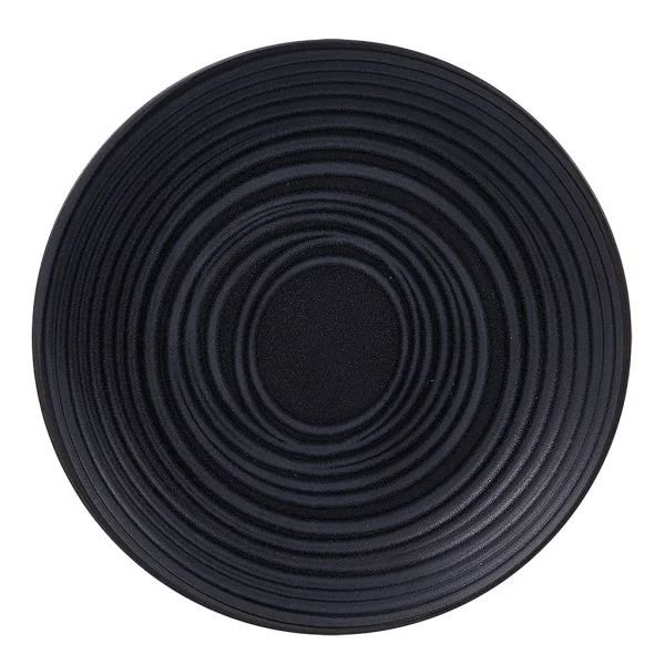 Table Passion Assiette Plate En Grès Noir D27cm – Moon 1