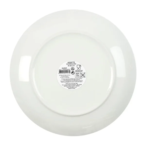 Home Déco Factory Assiette Plate En Porcelaine Lisere Doré D26cm grand choix 3