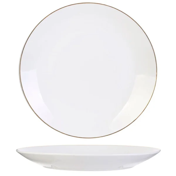 Livraison internationale Home Déco Factory Assiette Plate En Porcelaine Lisere Doré D26cm 7