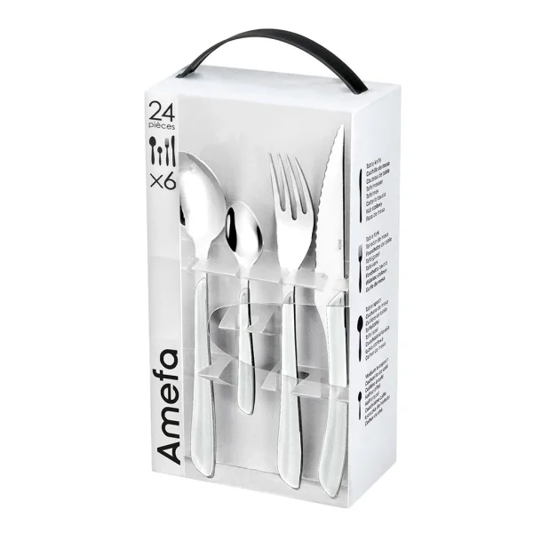 AMEFA Ménagère 24 Pieces En Acier Blanc – Eclat a Prix Discount 1