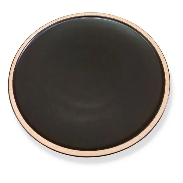 Opjet Assiette Plate En Grès Noir D25cm – Wabi 1