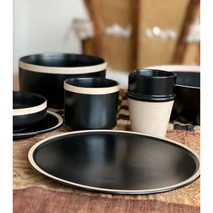 Opjet Assiette Plate En Grès Noir D25cm – Wabi 7