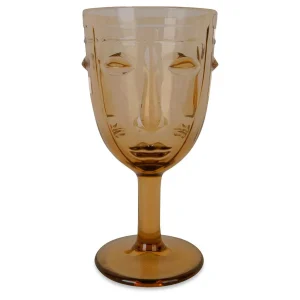 marques pas cher Opjet Verre à Pied Visage Ambre 12