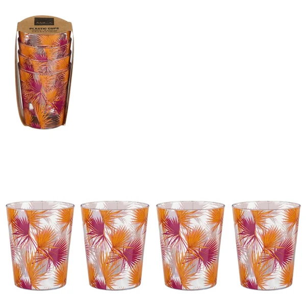 Mica Décorations Set De 4 Tasses Lumina Rose-d8.5xh10cm 1