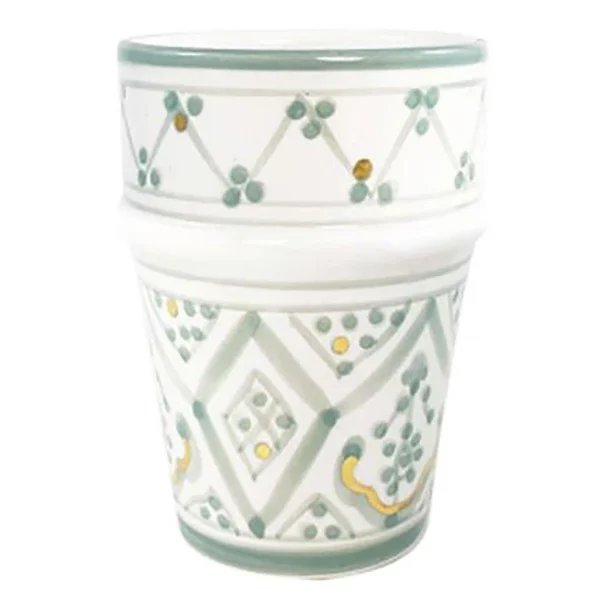 boutiqued en ligne Chabi Chic Tasse Vert Amande Et Or H9cm – Beldi Zwak 1