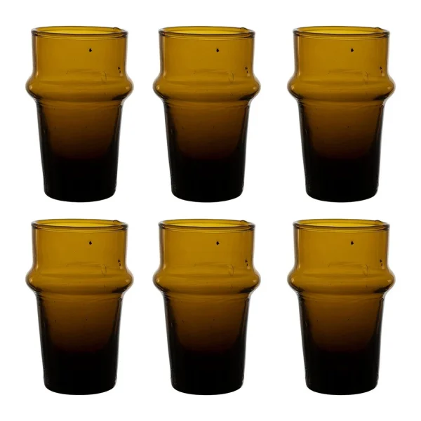 SEMA DESIGN Gobelet (lot De 6) Borde Brun 15cl En Verre 1