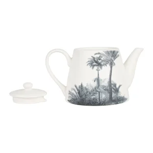 magasin en ligne france SEMA DESIGN Theiere Papaye Du Brazi Blanc Et Gris 85cl En Porcelaine 8