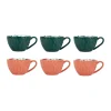 belle SEMA DESIGN Tasse Cafe X6 Cof Pep’s Pop Emeraude Et Corail 10cl 8